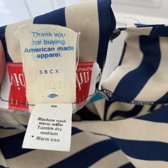 Vicki Vaughn Junior Dress Nautical Sailor Tabard Striped Union Made USA - Picture 9 of 10